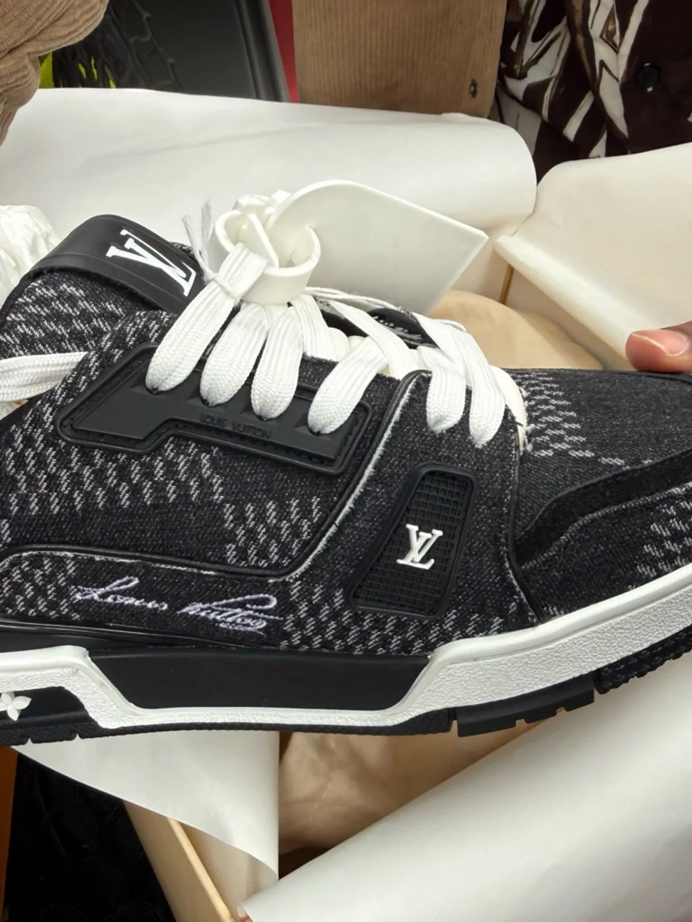 Louis Vuitton LV Trainer Black Damier 3D Denim - Picture 2 of 6